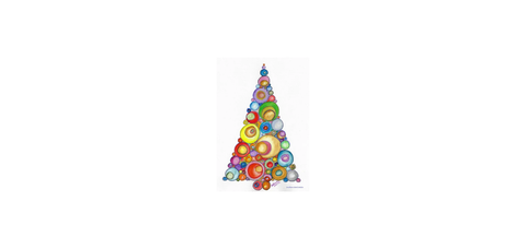 Christmas Circles Tree Tea Towel