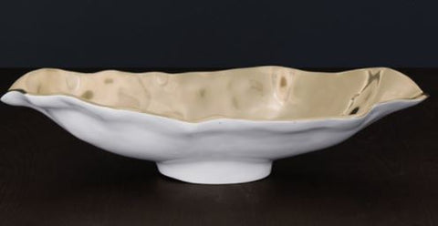 Thanni Maia Medium Long Oval Bowl - White