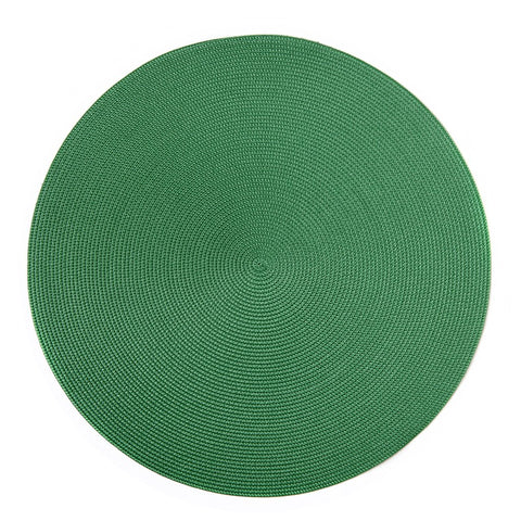 Round Linen Braid Placemat Emerald