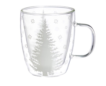 Glass Cafe' Cup- White Tree