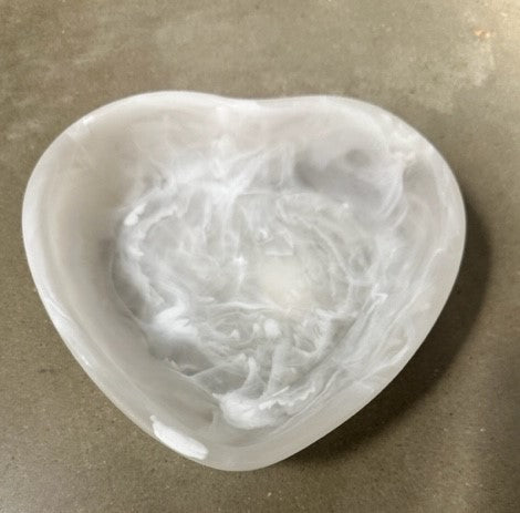 Heart Bowl Small White Swirl