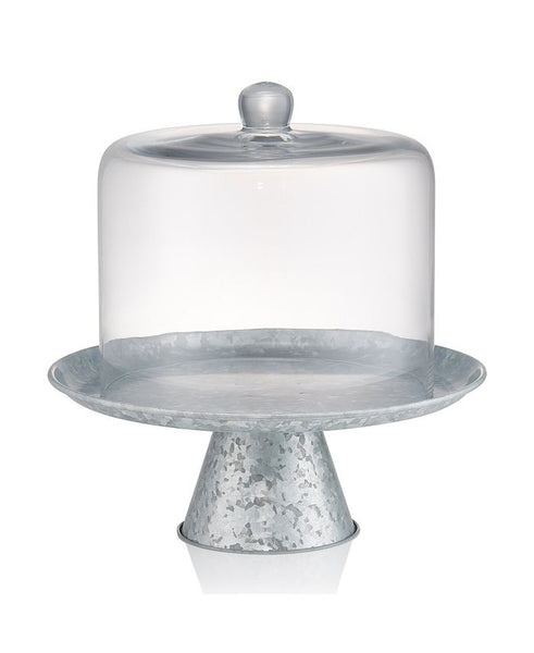 Cake Dome with Galvanized Stand