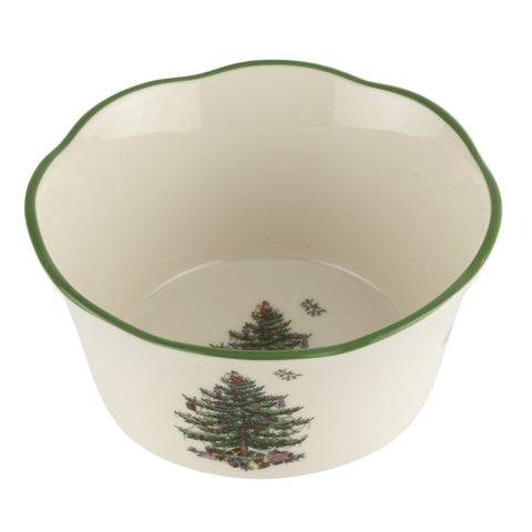 Christmas Tree Flared Scalloped Bowl 6inch