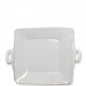 Lastra Light Gray Handled Square Platter