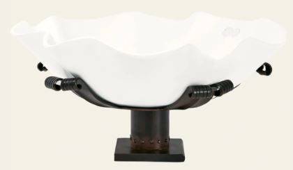 Florece Bowl w/ Forged Arms Iron Stand