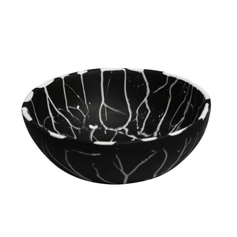 Wave Bowl Medium Black w/ White Splatter