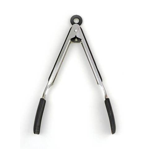 Square Silicone Tip Tongs 9 inch Black