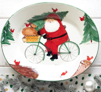 OSN Large Oval Platter w/Bicycle