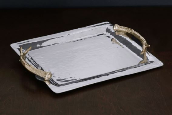 Western Antler Emerson Large Tray with Gold Handles