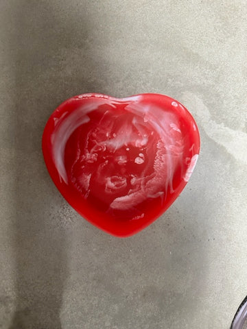 Heart Bowl Small Red Swirl