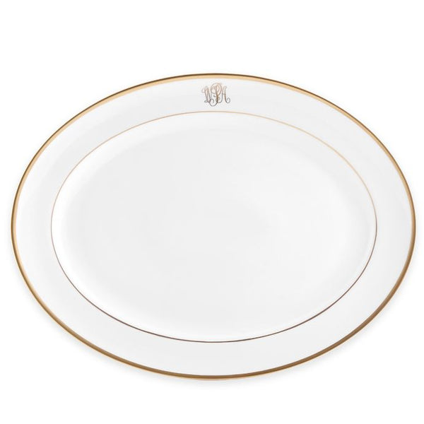 Signature Oval Platter with Monogram Gold