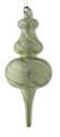 1 Ball Finial Glass Ornament Ribbon Swirl Green