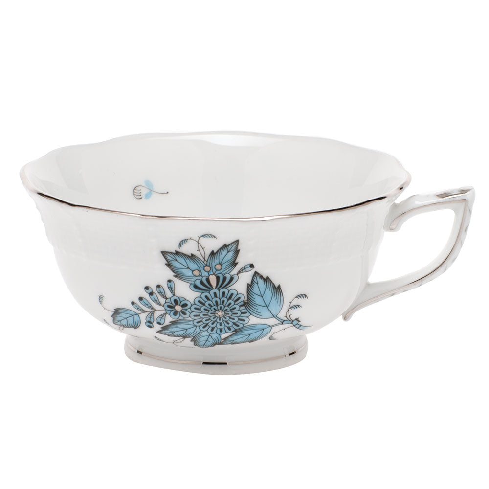 Chinese Bouquet Tea Cup Turquoise
