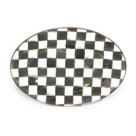 Courtly Check Enamel Oval Platter-Small