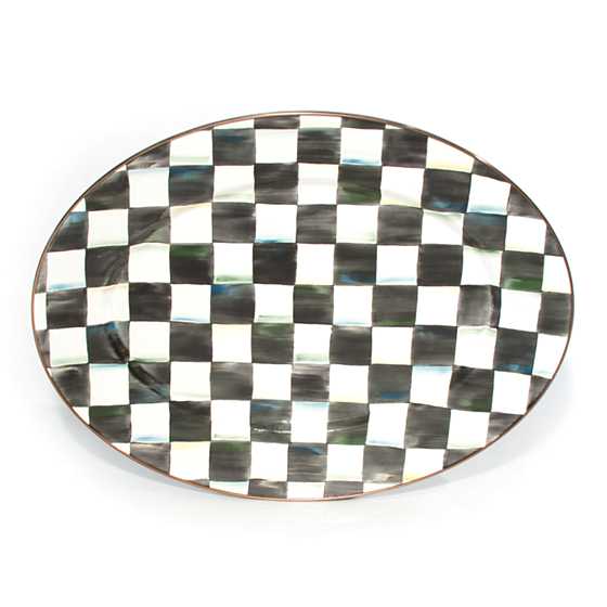 Courtly Check Enamel Oval Platter-Large