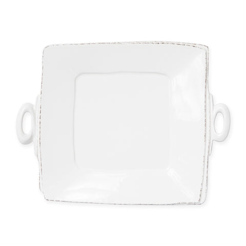 Lastra Linen Handled Square Platter