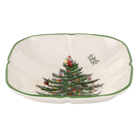 Christmas Tree Sculpted Square Dish