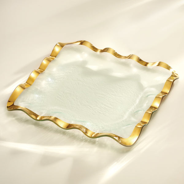 Ruffle Gold 15" Square Tray