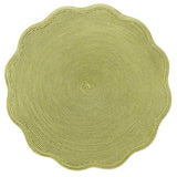 Round Scalloped Placemat Moss/Canary