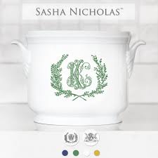 Champagne Bucket With Crest & One Letter Monogram
