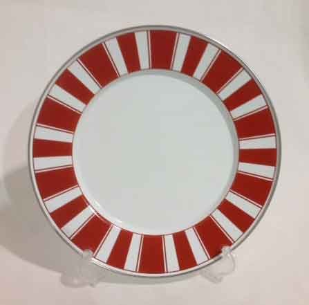 Dinner Plate Red Stripes