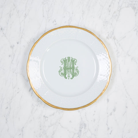 Weave Gold Salad With Crest And Monogram