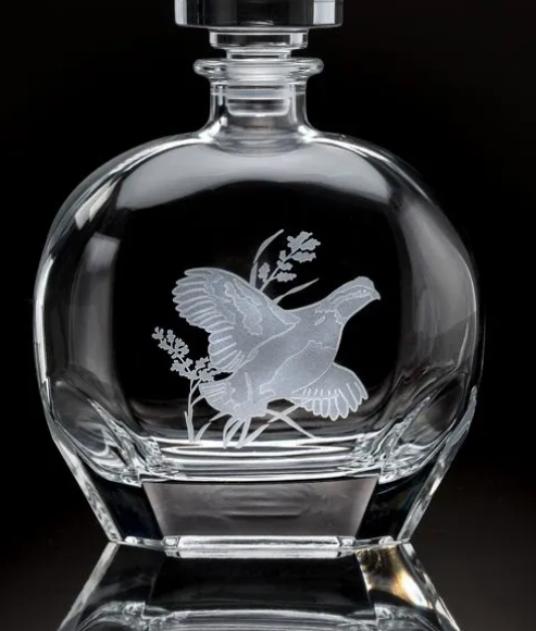 Upland Game Birds Round Decanter Quail