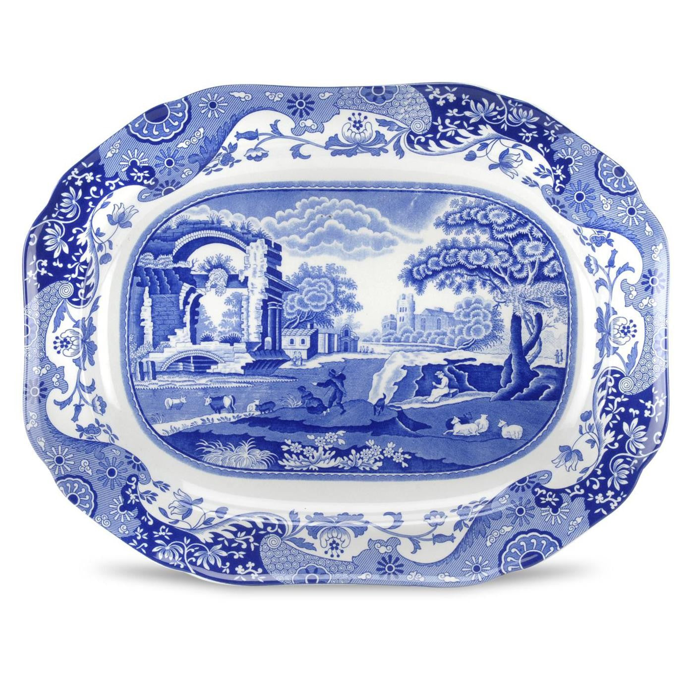 Spode Blue Italian Oval Platter-Md