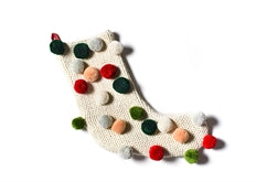 Stocking Knit with Pom Poms