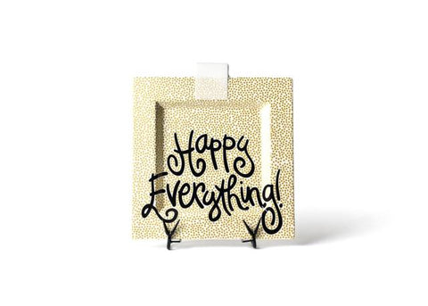 Gold Small Dot Happy Everything Big Square Platter