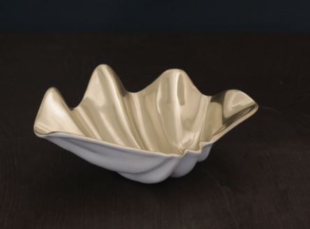 Thanni Harriet Shell Medium Bowl- White