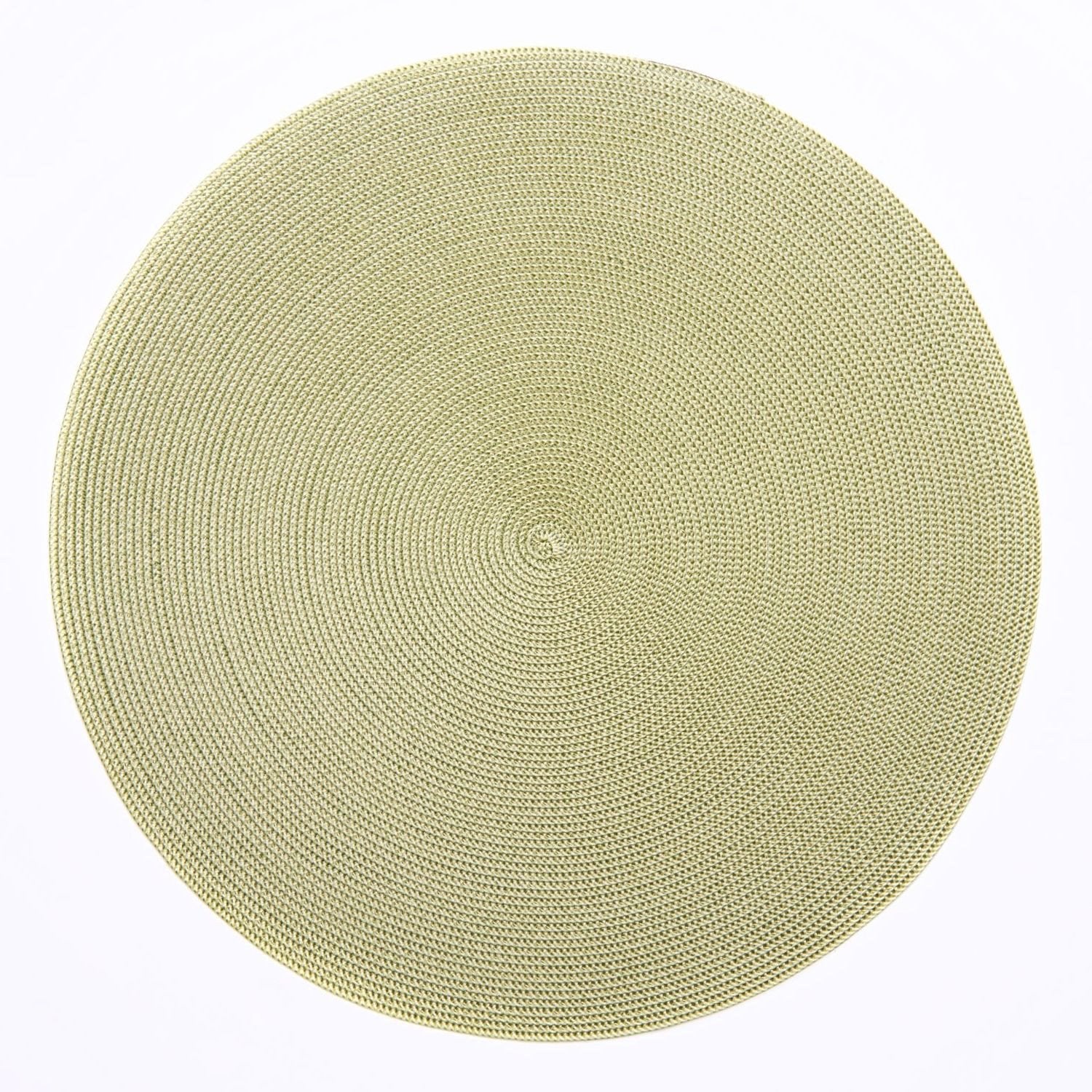 Indo 2-tone Scallop Oval Placemat Moss Canary