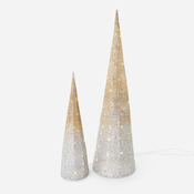 Silver/Gold Cone Display Tree Set of 2