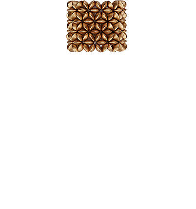 Floral Wood Cut Napkin Ring - Gold