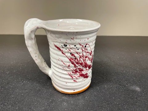 Mug Large White with Red and Black (Left)