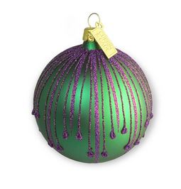 Drips- Emerald & Lavender Ornament