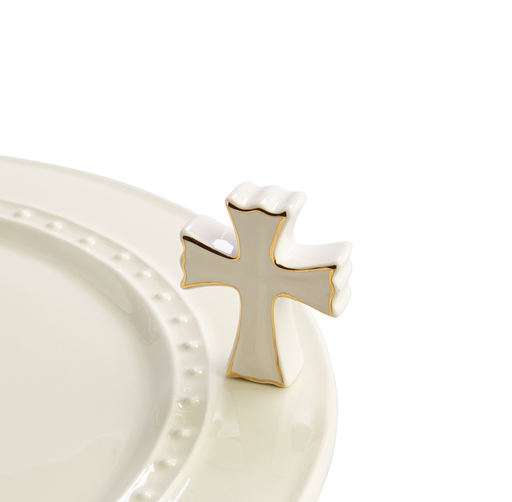 White Cross Mini Charm