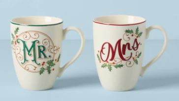 Holiday Mr & Mrs Mug Set