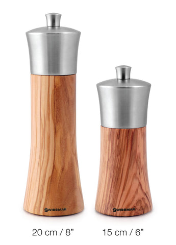 Torre Olive Wood Mill with Stainless Steel Top Salt 8