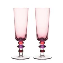 S/2 Champagne Glasses Purple/Rd