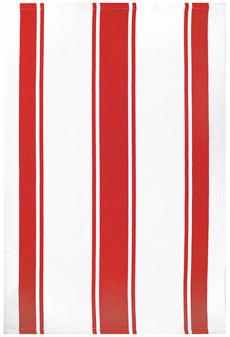 Cotton Classic Stripe Dishtowel-Crimson