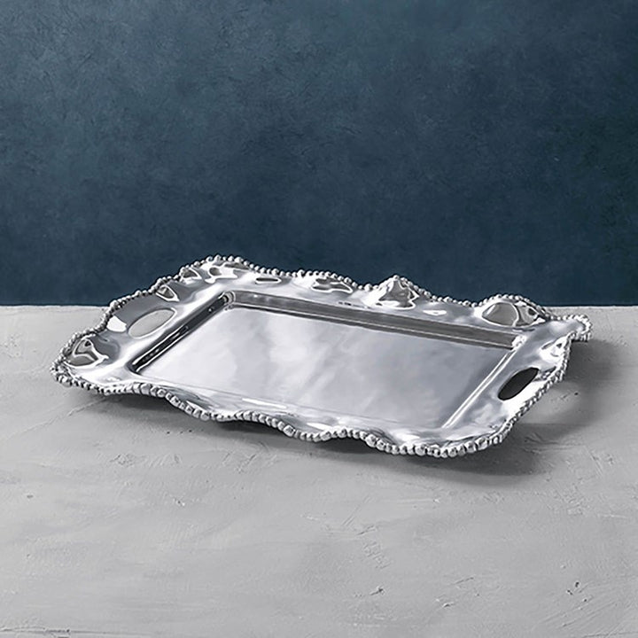 Organic Pearl Kristi Rect Handled Tray Medium