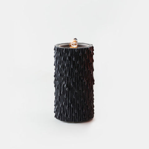 Solid Water Wick Candle w/remote Black