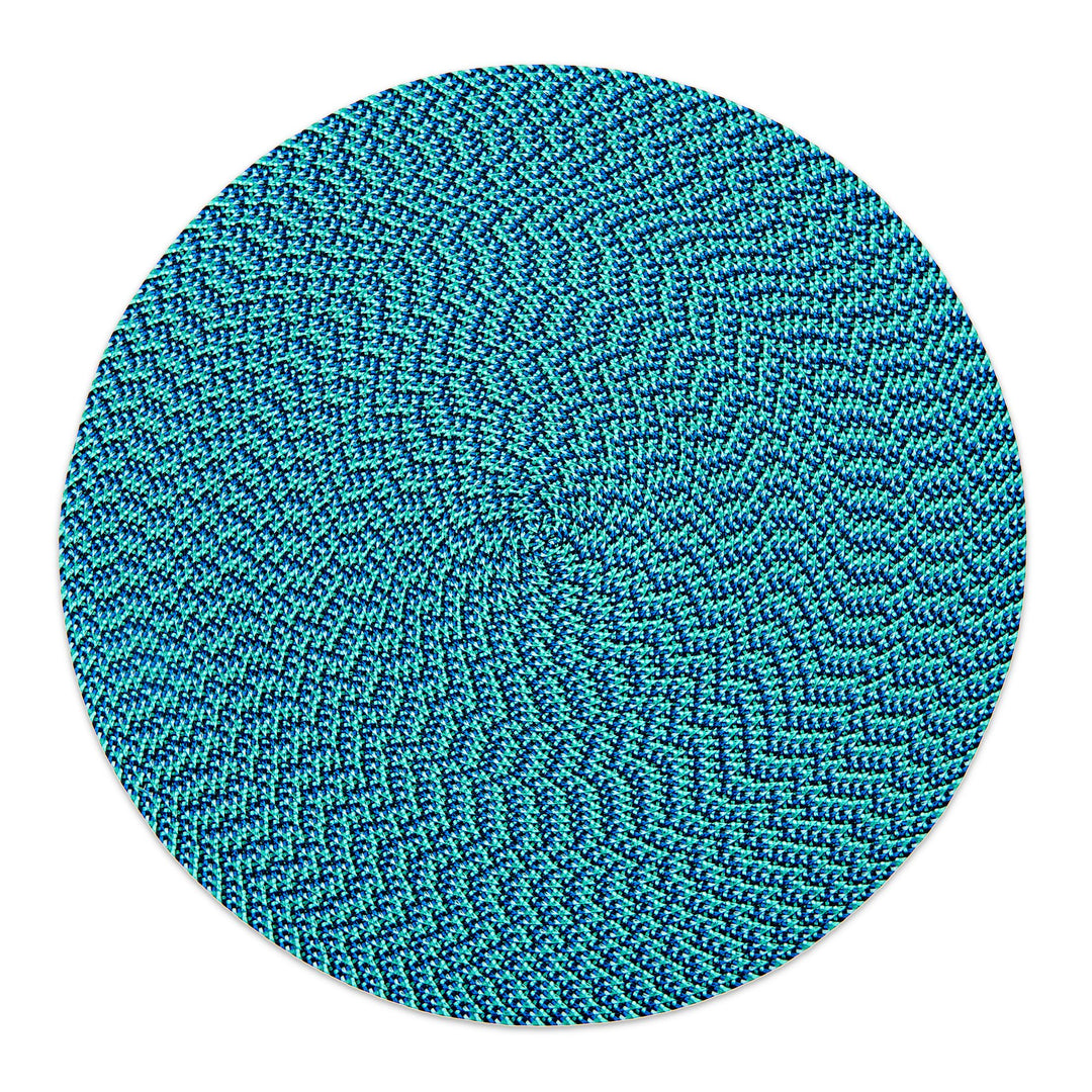 IKAT Weave Round Placemat Jade Mix