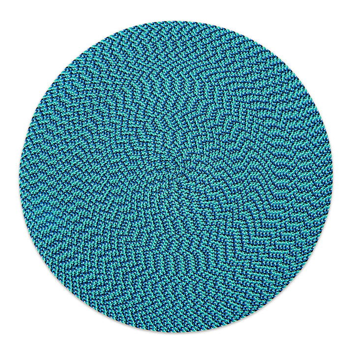 IKAT Weave Round Placemat Jade Mix