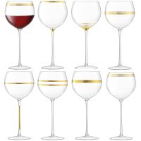 Deco Wine Goblet Asst Set/8 Gold