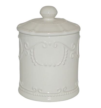 Isabella Sm. Canister w/Seal-Ivory