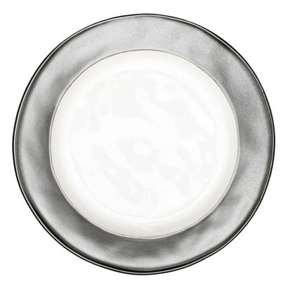 Emerson Dessert/Salad Plate White & Pewter
