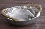 Western Antler Medium Round Bowl with Gold Handles