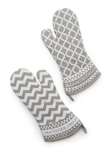 Zig Zag Oven Mitts Sterling Set of 2